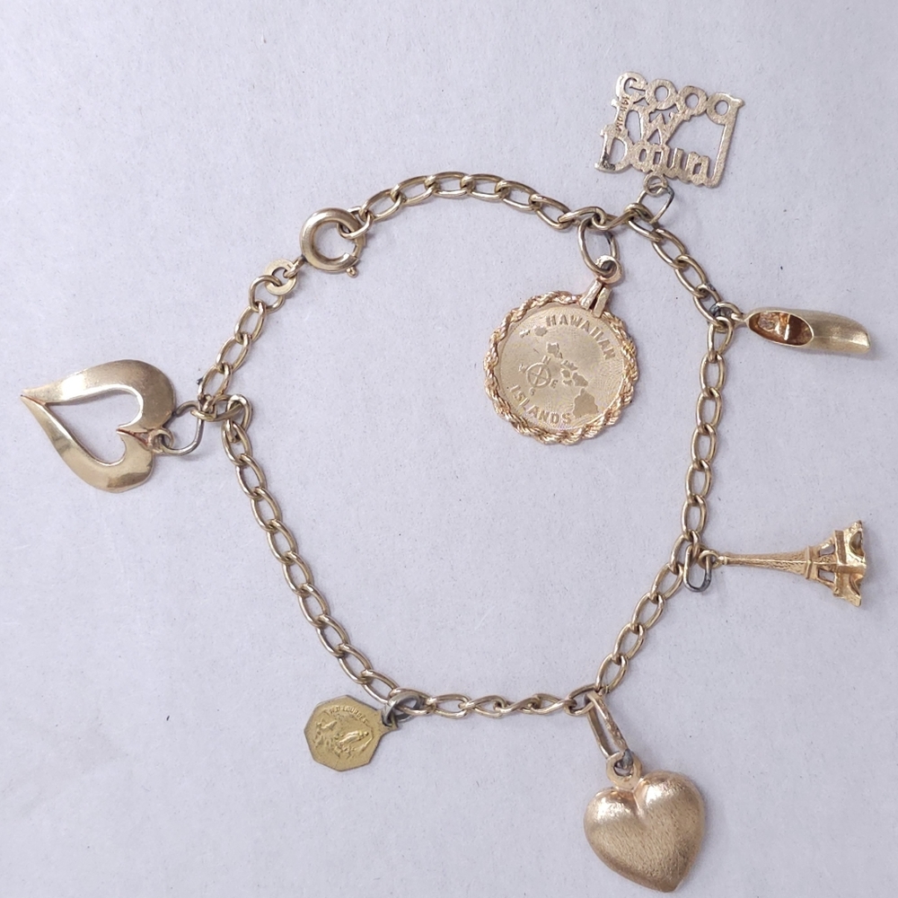 Vintage 8K Gold 333 Charm Bracelet Friedrich Binder Monsheim 18K & 14K Charms